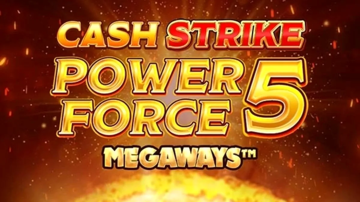 Interface do slot Cash Strike Power Force 5 Megaways com símbolos de frutas e painéis de bônus